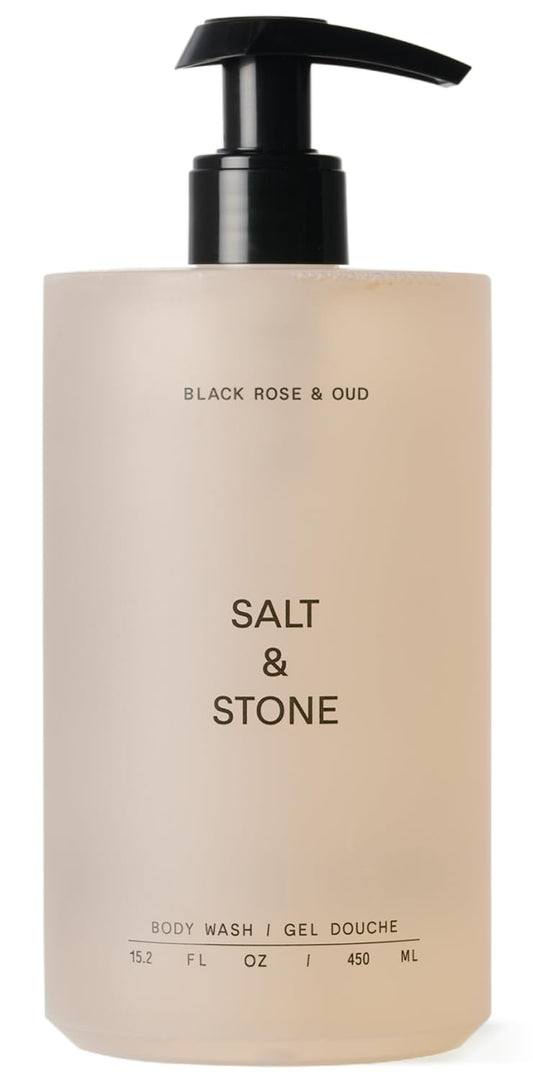 Salt & Stone- Gel de baño con antioxidantes para una hidratación profunda | Para mujeres y hombres, sin sulfatos, parabenos ni colorantes, Leavi