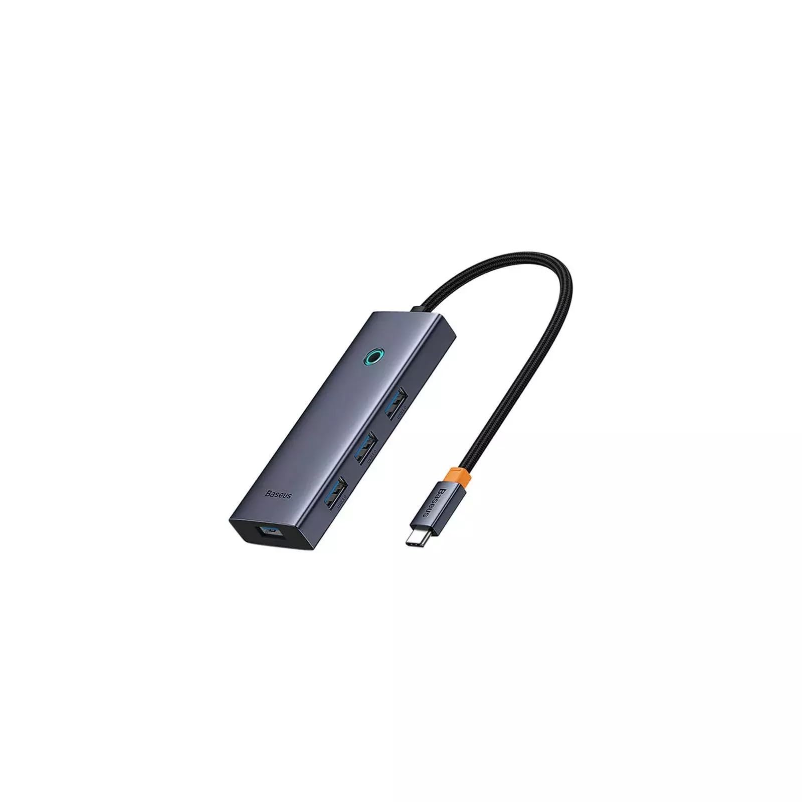 Baseus USB-C Flite Series Hub de 5 Puertos, HDMI y 4 USB3.0, Aleación de Aluminio, Velocidad hasta 5Gbps, 4K 30Hz, Gris