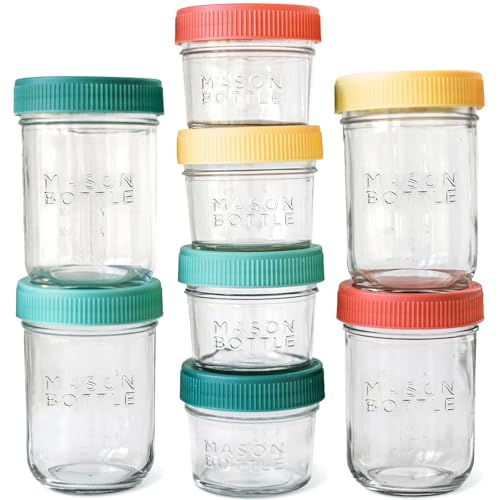 Tarros de Almacenamiento Mason Bottle Vidrio Reutilizable para Leche Materna