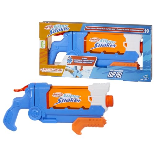 Lanzador de Agua Hasbro Nerf Flip Fill Azul con 5 Formas de Rociar y Tanque de 887 ml para Niños y Niñas