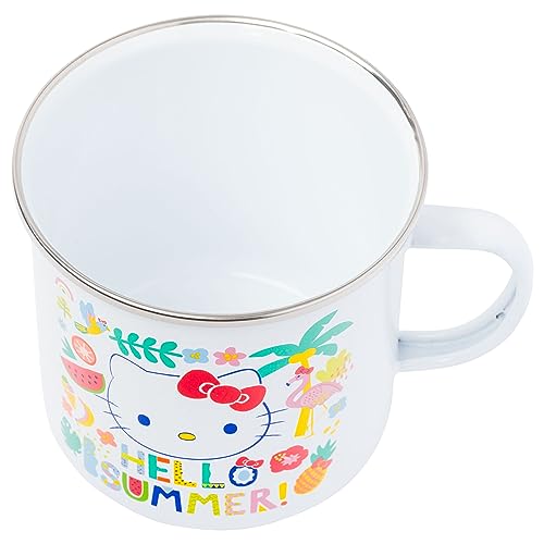 Taza para Campista Esmaltada Silver Buffalo Sanrio Hello Kitty Tropical Summer 21 Onzas