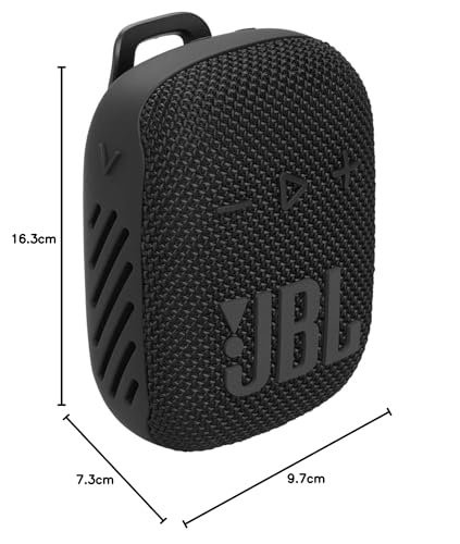JBL Wind 3S Bocina Portátil Bluetooth, 5W de Potencia, Reproducción 5 Horas, Resistente al Agua y al Polvo IP67 - Negro
