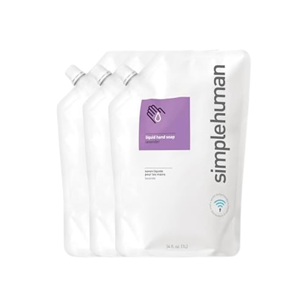 simplehuman Lavender Moisturizing Liquid Hand Soap 34 FL. Oz. Refill Pouch (Pack of 3)