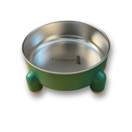 FREMWARI Tazón para Perros y Gatos de Acero Inoxidable, Antideslizante de 4 Puntos, Ergonómico y Duradero, Ideal para Mascotas Pequeñas y Medianas, Fácil de Limpiar y Seguro Verde Azulado