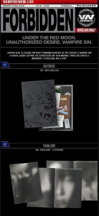 Álbum de Fotos En-Hypen THE SIN 7th Mini Prohibida Ver. con 3 Tarjetas Fotográficas Adicionales