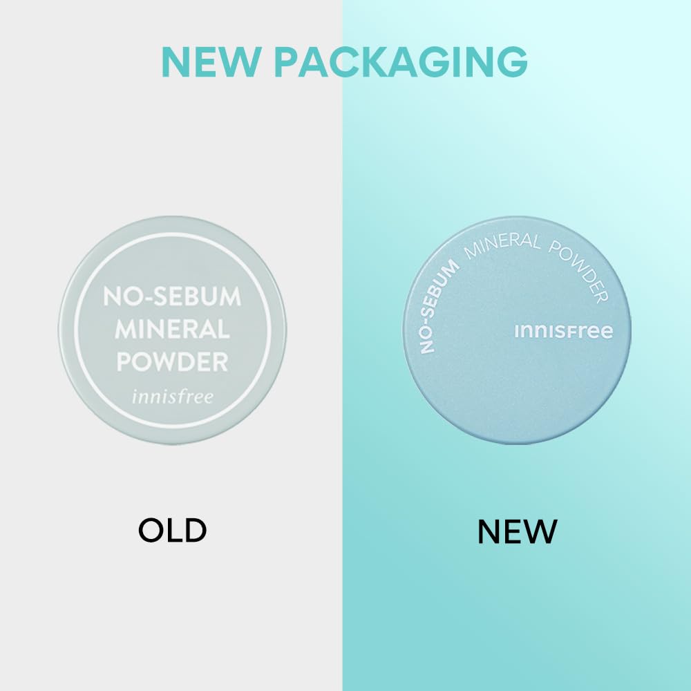 INNISFREE No-Sebum Mineral Powder 5 g – Polvo Suelto Matificante para Control de Brillo y Sebo – Acabado Natural Ligero