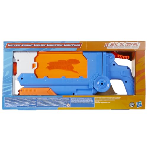 Lanzador de Agua Hasbro Nerf Flip Fill Azul con 5 Formas de Rociar y Tanque de 887 ml para Niños y Niñas