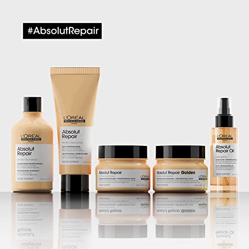 L'Oreal Professionnel Shampoo Reparador Para Cabello Danado 500 Ml Serie Expert Absolut Repair Gold + L'Oreal Professionnel Suero reparador de cabello danado 90 ml serie expert absolut repair gold