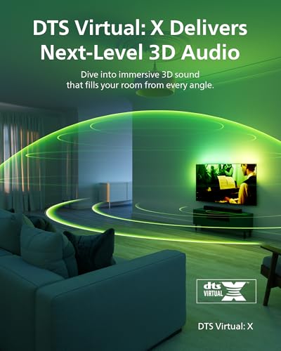 Philips Barra de Sonido Dolby Digital Plus de 2.0 Canales brindándote una Experiencia de Sonido 3D