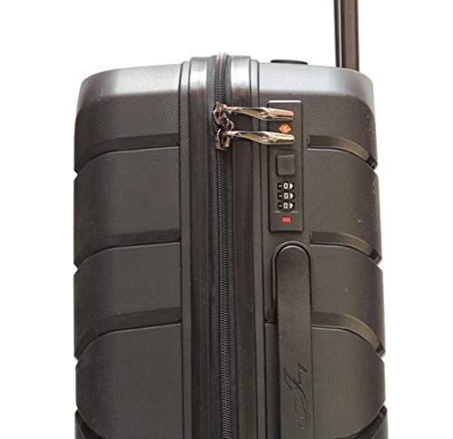 Maleta De Cabina MIGUEL PETACAS Negro Amplio Compartimento Candado Combinación 20 Pulgadas