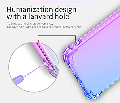 DABUNA Funda para Moto G60 y G40 Fusion Case Uso Rudo,Transparente Colores Degradados Protectora de Cámara Anticaída Carcasa Bumper(Púrpura Azul)