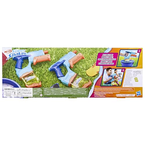 NERF Hasbro Super Soaker Pack Doble Dunk-Fill - Set de 2 lanzadores de Agua fáciles de llenar con Tanques de 300 ml - Juegos de Agua para niños y niñas