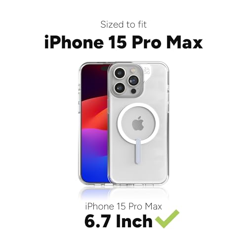 ZAGG Crystal Palace Snap - Funda Transparente para iPhone 15 Pro MAX, protección contra caídas (4 m), grafeno Duradero, antiamarillamiento y Resistente a los arañazos MagSafe