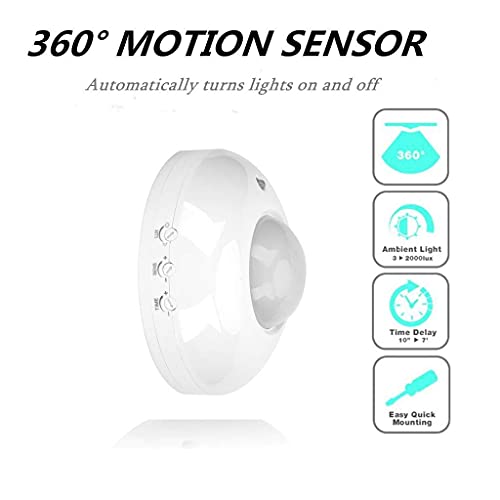 Detector Infrarrojo Yosoo 110v-240v Ajustable con Sensor Automático de Movimiento en Techo