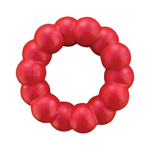 Kong KM1 Ring Dog Toy, color Rojo, Mediano/Grande