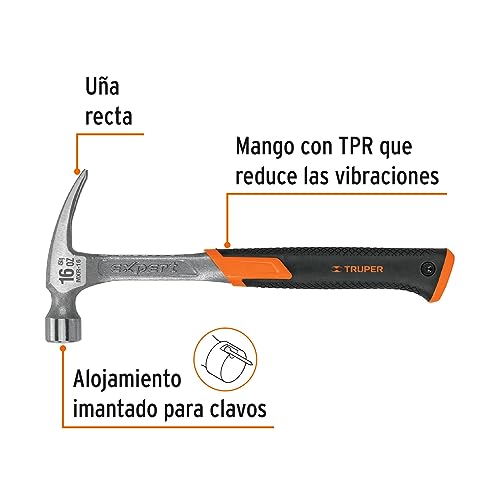 Martillo Truper Expert MXR-16 Neopreno uña recta 16 oz
