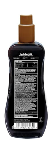 AUSTRALIAN GOLD SPF 30 Spray Gel Sunscreen with Instant Bronzer 8 fl oz (237 ml) Protector Solar en Gel En Spray FPS 30 Bronceador Instantáneo