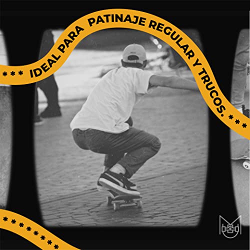 MUSA | Patinetas Skate de Madera con Llantas Blancas | Aesthetic Patinetas Skateboard de Madera de Maple | Ideal para Patinadores Nivel Principiante y Avanzado | Patineta con Diseño