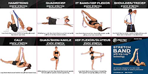 Banda de Estiramiento Pro-Tec Athletics Rosa con Tecnología Grip Loop