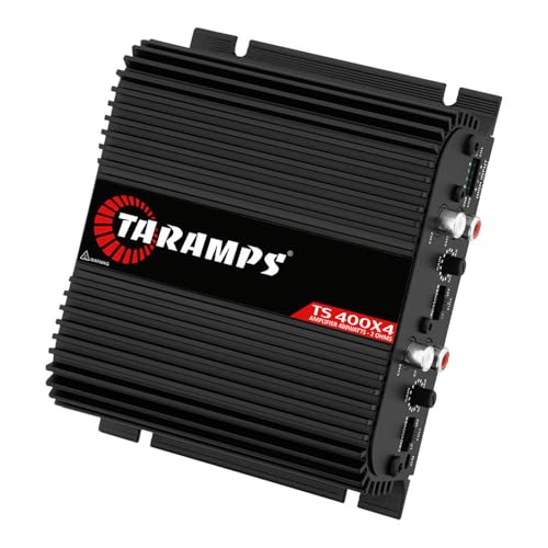 Amplificador de Audio para Coche Taramps TS 400x4 Negro Entrada Automática 400 Vatios RMS Rango Completo Multicanal