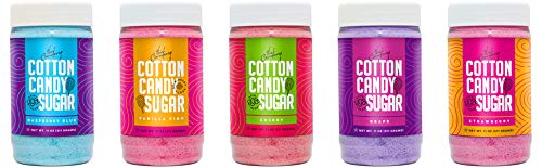 La máquina de algodón de caramelo Candery con tazón de acero inoxidable 2.0 y paquete de hilo dental, hilo de azúcar, caramelo sin azúcar para fiestas de cumpleaños, ferias, festivales, incluye 5 sabores de azúcar de hilo dental y 50 conos de papel y cuch