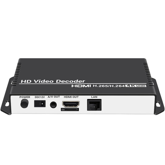 Decodificador de audio y video HD URayCoder H.265 H.264, decodificador de cámara IP HTTP RTSP M3U8 RTMP UDP Unitcast a HDMI AV RCA para visualización de publicidad, decodificación de video o cámara IP