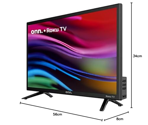Televisión LED ONN 24 Pulgadas HD Smart Roku con Alexa y Google Assistant Reacondicionado