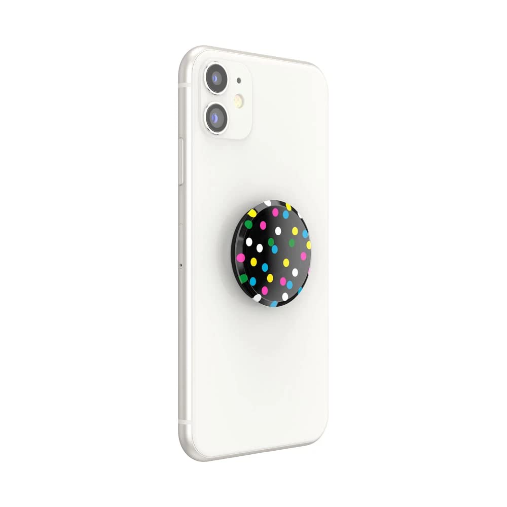 Empuñadura para Teléfono PopSockets Disco Negro con Soporte Expandible Translúcido