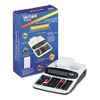 Victor Technology PL8000 Calculadora de impresión térmica, lógica rápida, Clave de Ayuda, 8.0 líneas por Segundo