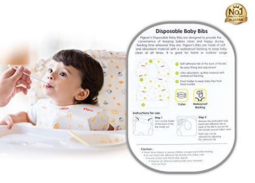 Baberos Desechables Pigeon Blanco Paquete de 20 Unidades