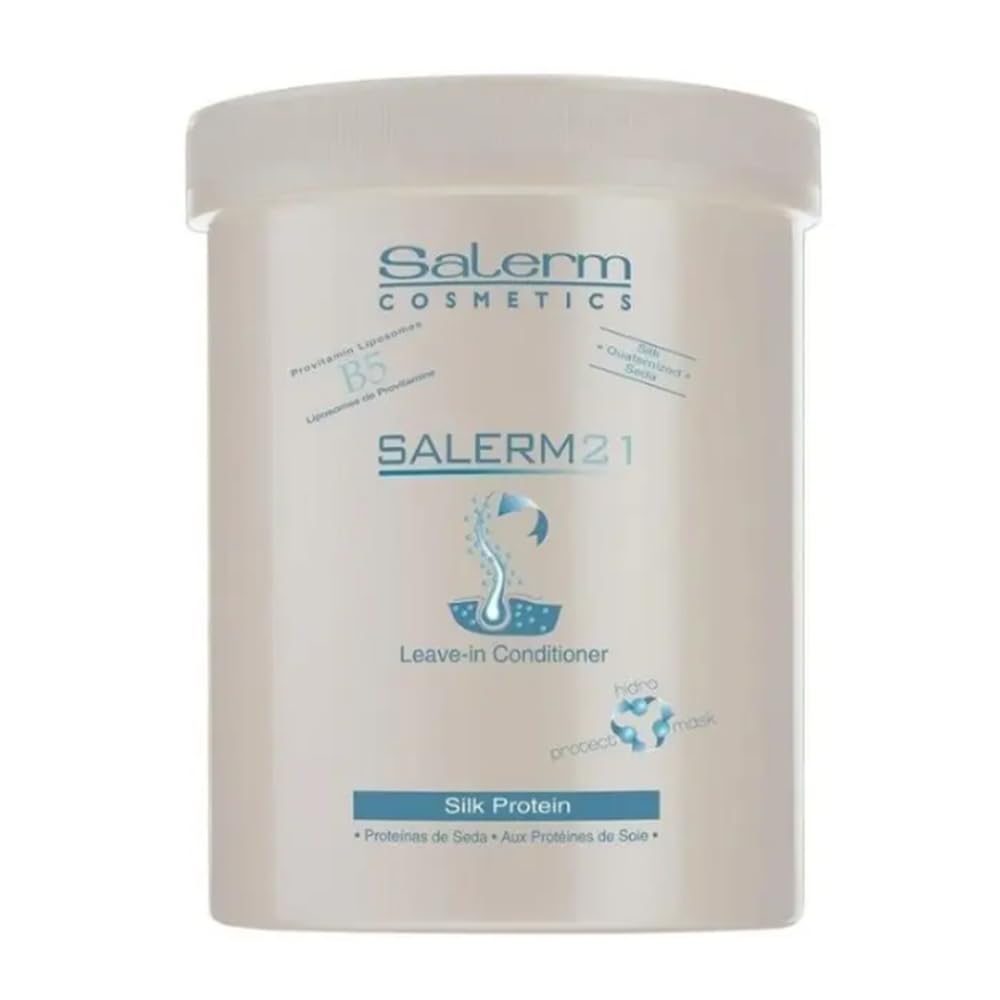 Salerm 21 Mascarilla Para El Cabello Crema Para Peinar Hidratante 1000ml -Tratamiento Leave-In -Proteína De Seda Y B5 Para Cabello Seco Maltratado Y Con Frizz -Acondicionador Sin Enjuague -GAERO SHOP