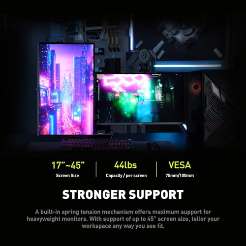 Brazos de Soporte para Monitor Doble MSI mag MT201D Negro Alta Resistencia 17-45 Pulgadas Compatible con VESA