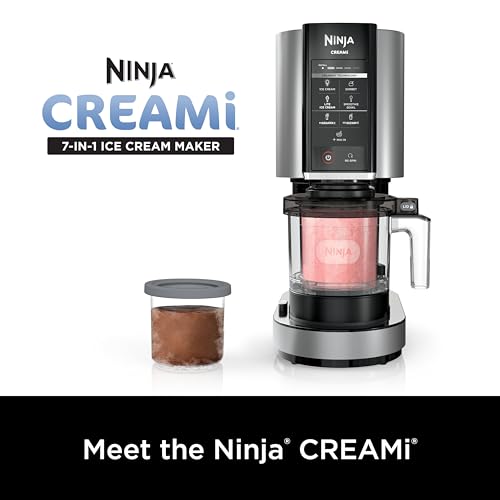 Máquina para Hacer Helados Ninja Plateada con 7 Programas y 2 Recipientes