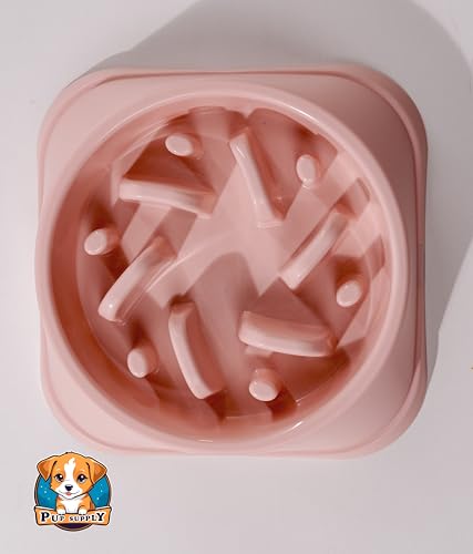 Plato de Alimentación Lenta P.U.P. SUPPLY Rosa para Perro y Mascotas