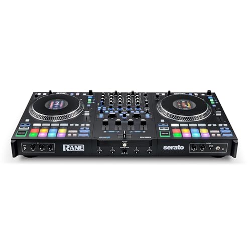 Controlador DJ Rane Performer Negro Motorizado 4 Canales con Platos 7" Displays Faders Precision Feel Stems FX Avanzado Serato DJ Pro