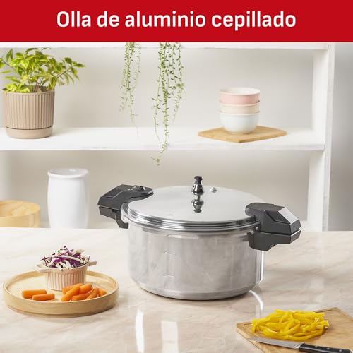 Olla Express T-fal Plateada 12 L con Cinco Sistemas de Seguridad
