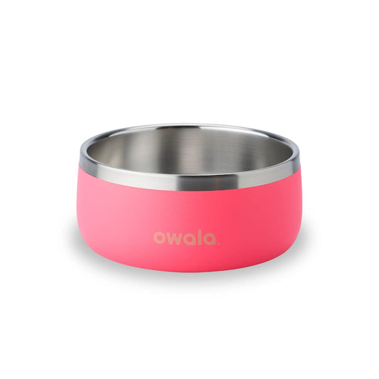 Tazón para Mascotas Owala Rosa Base Antideslizante Acero Inoxidable 24 Onzas