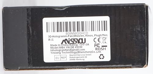 Ventilador Holográfico Missyou Negro con Bluetooth y WiFi para Negocios y Educación