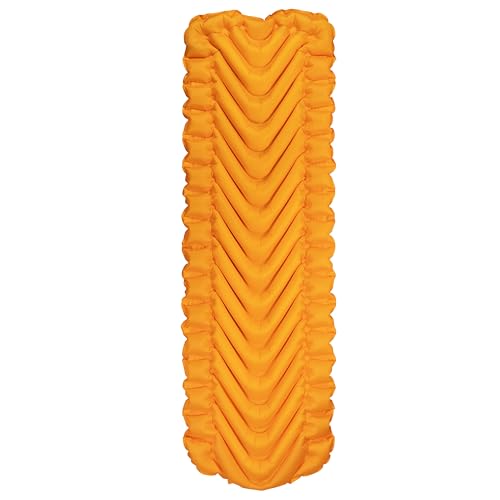 Klymit - Almohadilla de Dormir Inflable con Aislamiento estático V2, Comodidad Mejorada, portátil, Ultraligera, fácil de inflar, Cama de Aire Plegable para Camping, mochilero y Senderismo, azafrán