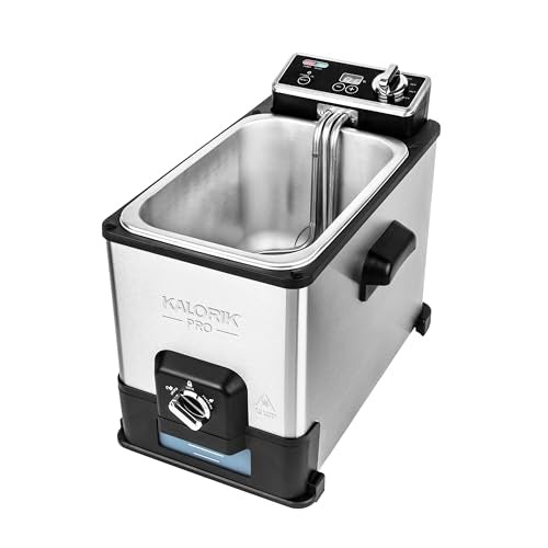 Kalorik Pro - Freidora de triple cesta de 4.2 cuartos con filtración de aceite, acero inoxidable (KPRO FT 42777 SS)