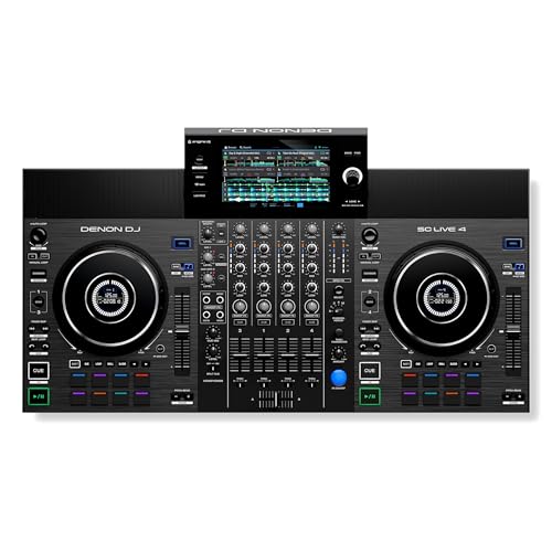 Denon DJ SC Live 4 Controlador DJ con separación de Stems en 4 Decks, Streaming por WiFi, Altavoces Integrados, Compatible con Serato DJ y Virtual DJ