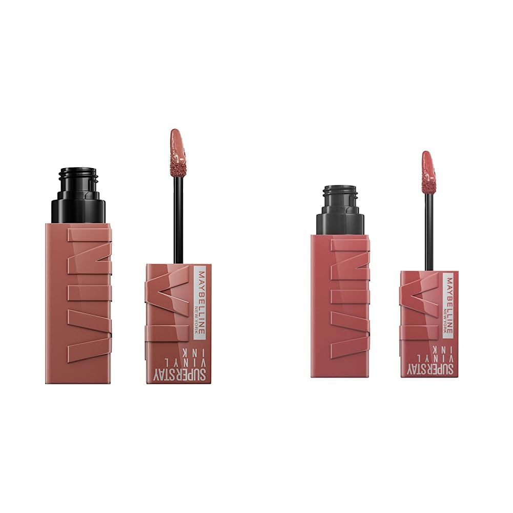 Labial Líquido Brillante, Maybelline Superstay Vinyl Ink Nudes tono Punchy, 4.2ml + Labial líquido brillante Super Stay Vinyl Ink Cheeky
