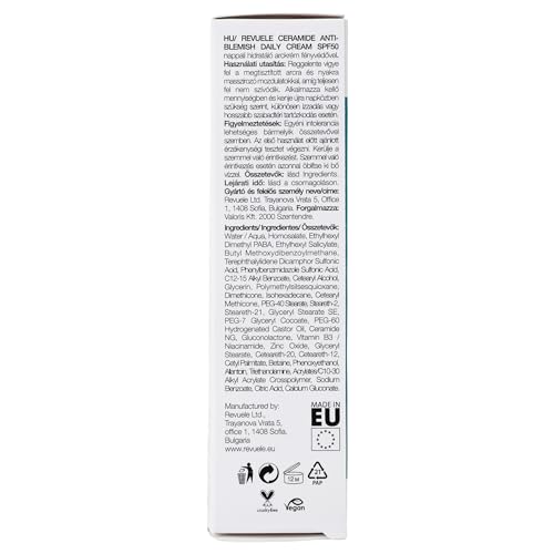 REVUELE CERAMIDE ANTIBLEMISH CREMA DIARIA ANTI-IMPERFECCIONES CON PROTECCION SOLAR SPF50 50MILILITROS