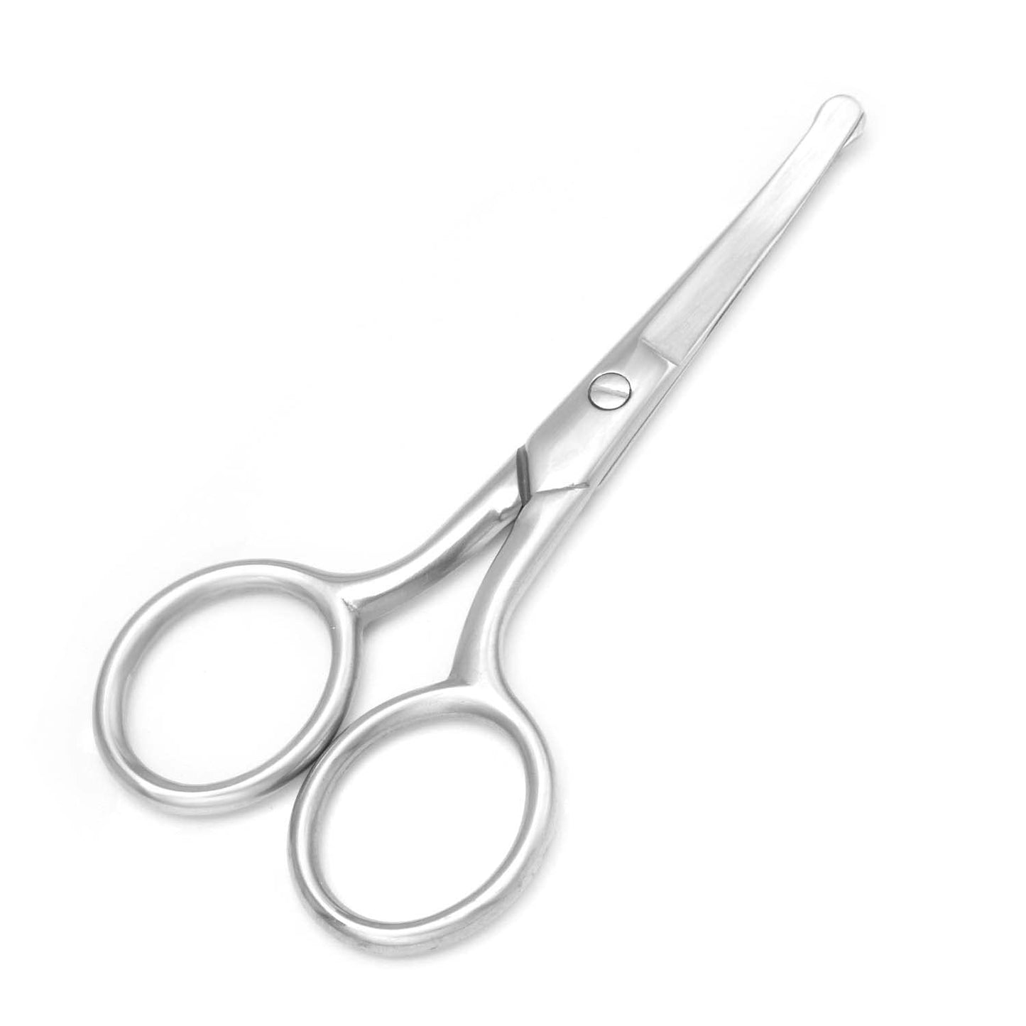 Motanar Tijeras recortadoras de pelo de nariz, tijeras de punta redonda de 3.4 pies para recortar orejas, cejas, barba, bigote, herramienta multiusos para el cuidado del cabello de belleza personal para hombres, mujeres y bebés (punta de cúbico plateada)