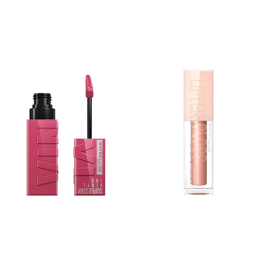 Labial líquido brillante Maybelline Super Stay Vinyl Ink Coy + MAY LIFTER GLOSS STONE