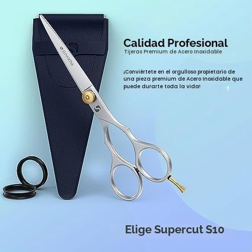Tijeras de pelo Suvorna de 6 pulgadas para profesionales, barberos y peluqueros - tijeras de pelo para cortar, recortar y arreglar - tijeras de corte de pelo para hombres, mujeres, niños y adultos.
