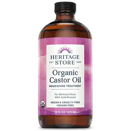 Heritage Store Organic Castor Oil, 16 Ounce