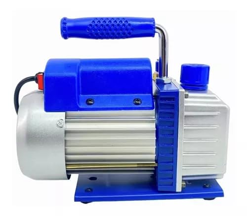 FIXITFAST Bomba de vacío rotativa de paletas de una etapa 3CFM 5 Pa 1/3HP para aire acondicionado refrigerante HVAC herramienta de aire, puerto de entrada abocardado Capacidad de aceite 225ml Azul