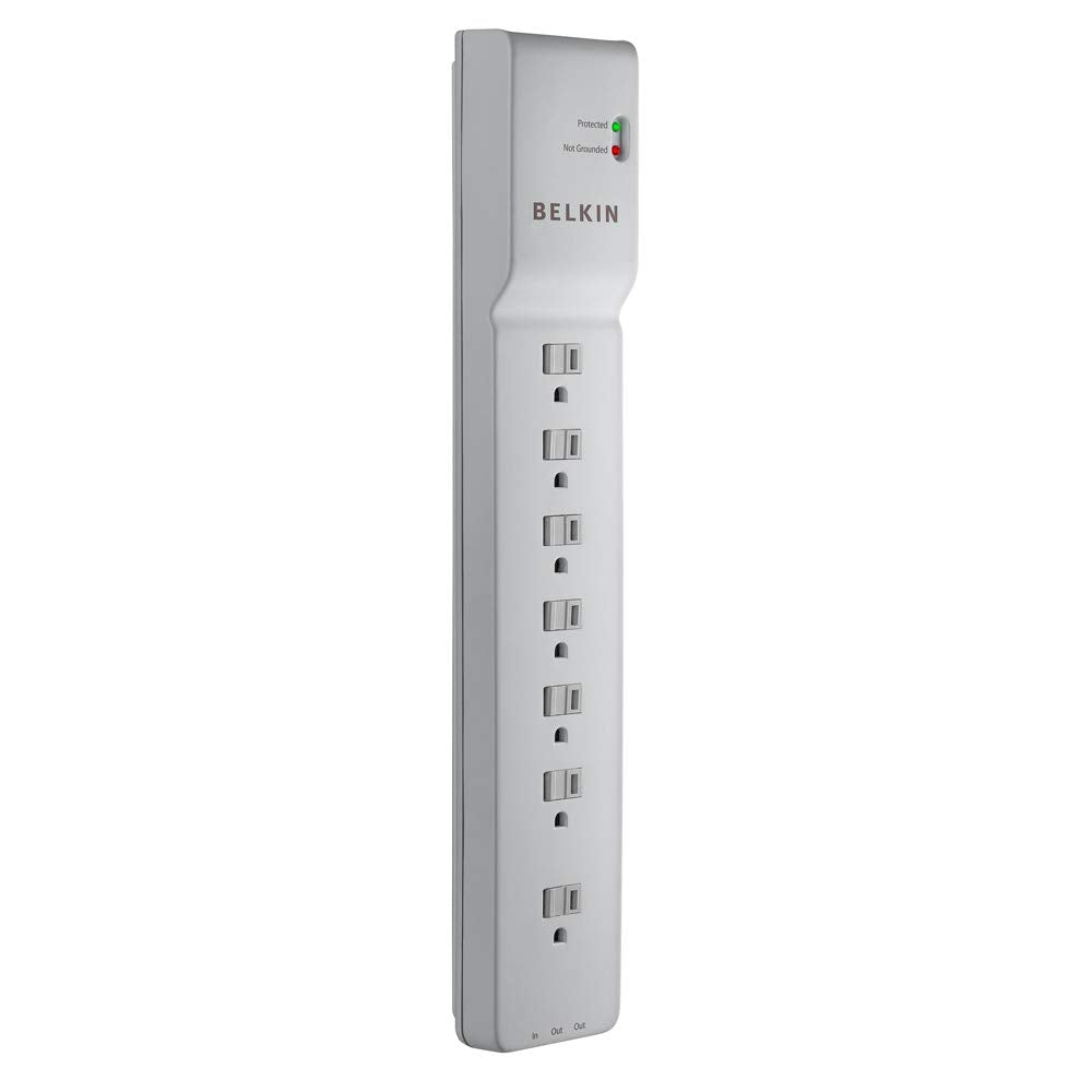 Belkin 7-Outlet Home and Office Power Strip Surge Protector with 6-Foot Power Cord, 2320 Joues (BE107200-06)