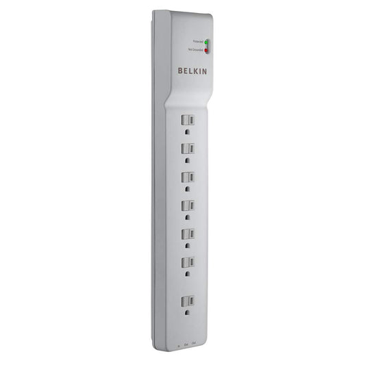Belkin 7-Outlet Home and Office Power Strip Surge Protector with 6-Foot Power Cord, 2320 Joues (BE107200-06)